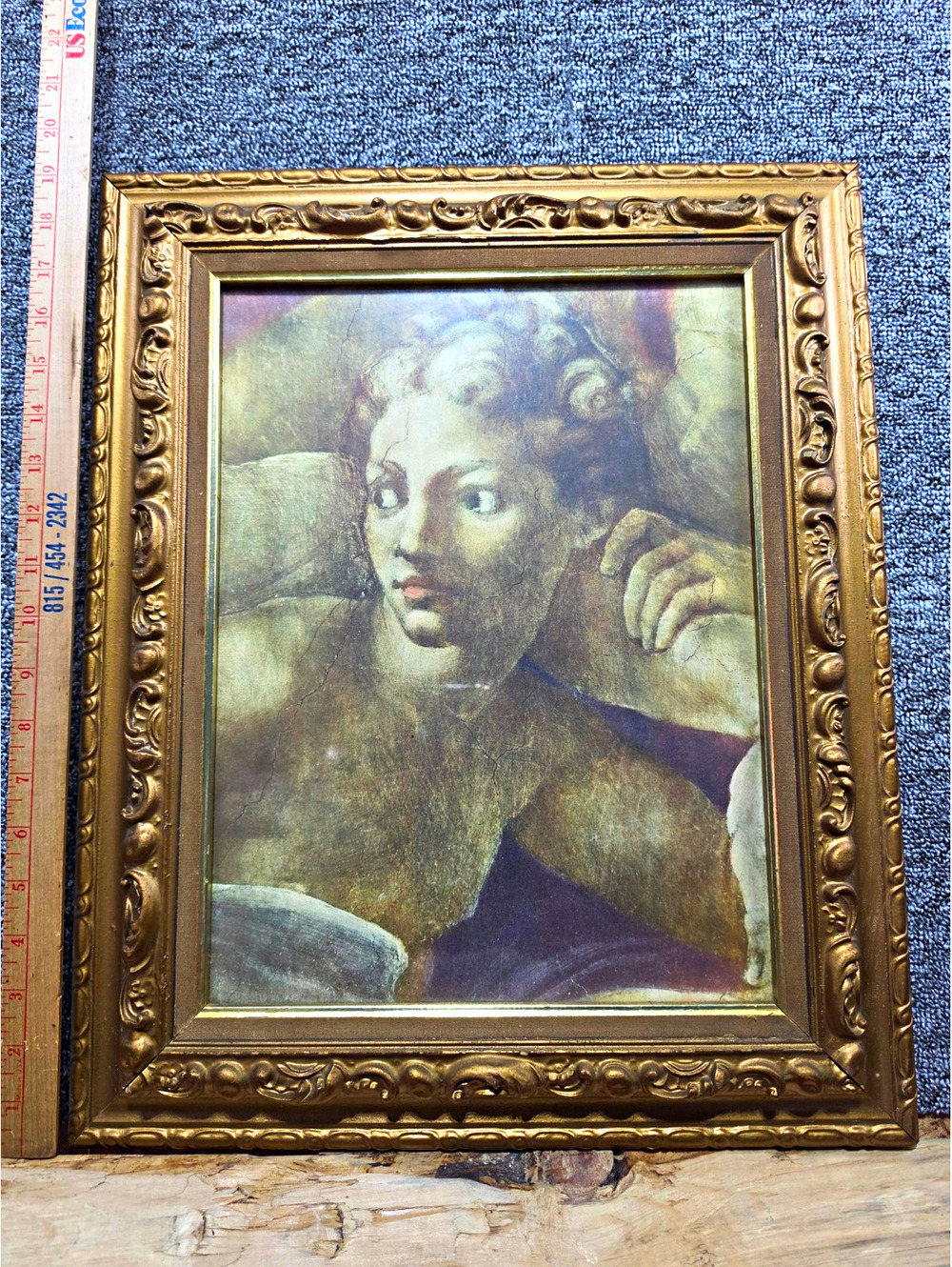 Vintage Style Woman Portrait Print Ornate Gold Frame Classical Wall Art 19X16